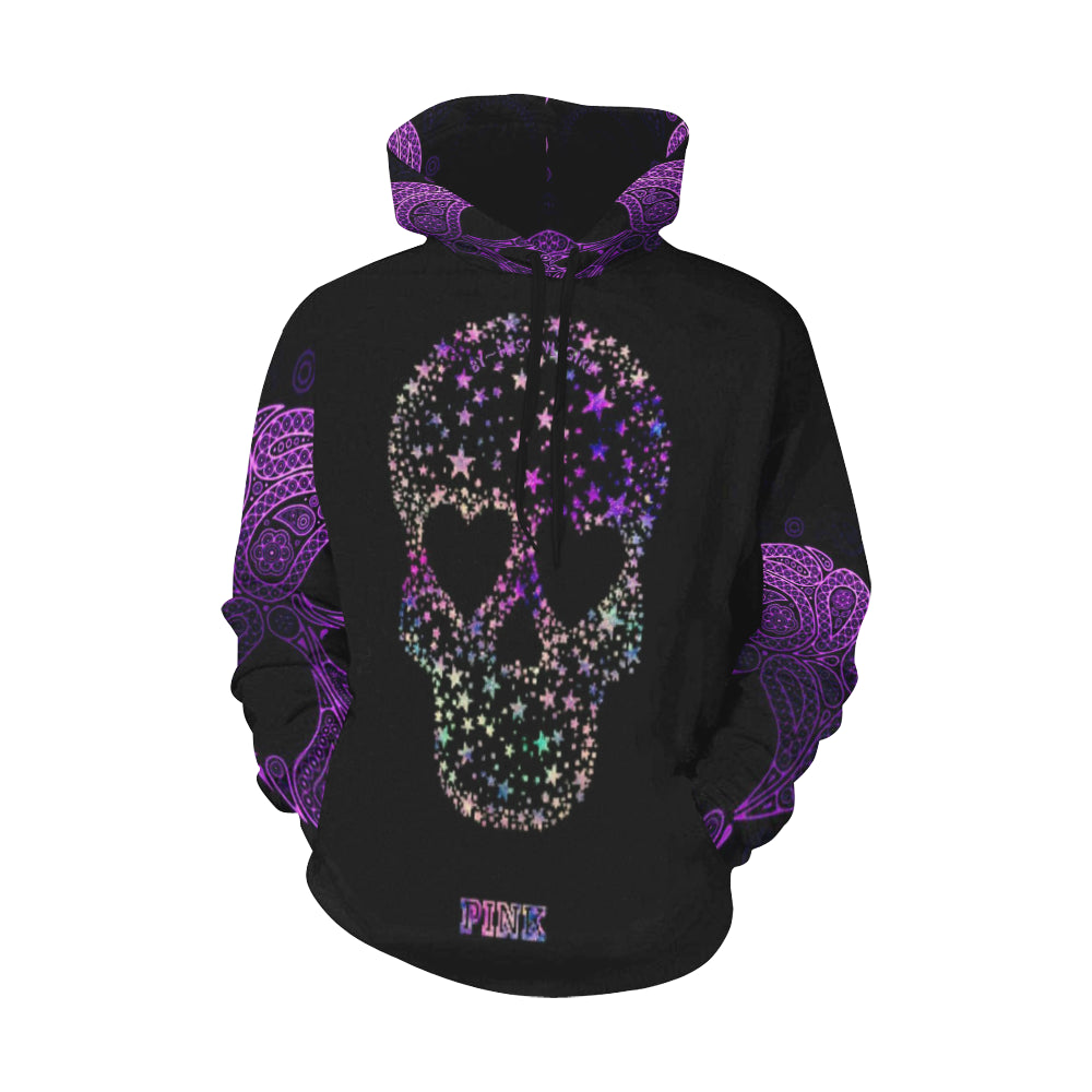 Pink Skull Ladies Hoodie