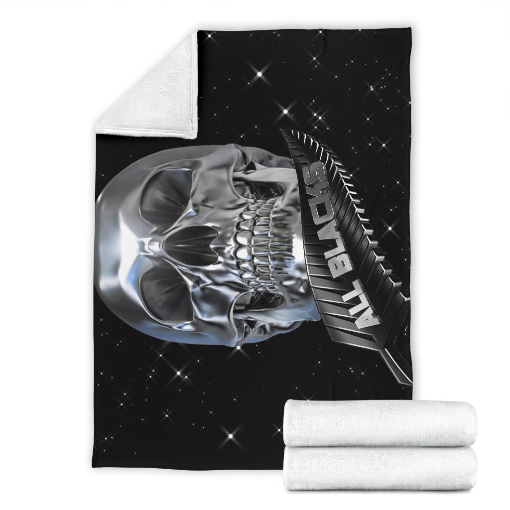 All Blacks Skull blanket